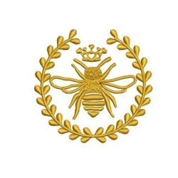 Embroidery Design Golden Bee In The Frame 1