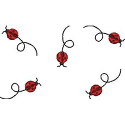 Embroidery Design Line Of Ladybugs 2