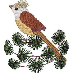 Matriz De Bordado Pássaro Na Araucaria