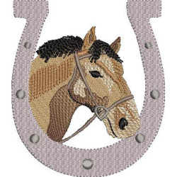 Embroidery Design Horseshoe With Horse 3