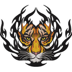 Diseño Para Bordado Tigre Con Tribal