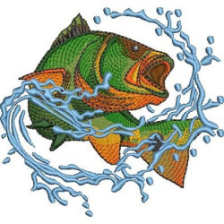 Embroidery Design Fish Sport Fishing