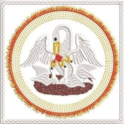 Diseño Para Bordado Juego De Altar Pelicano Litúrgico 384