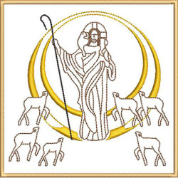 Embroidery Design Altar Cloths Set Jesus ​​good Shepherd 424