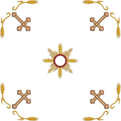 Embroidery Design Set For Vine Amber Cross And Wheat