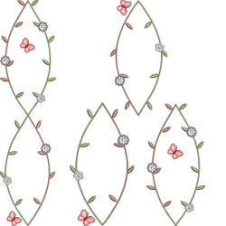 4 Matrizes De Bordado Arcos Com Borboletas Para Bordado Contínuo