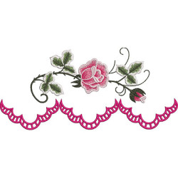 4 Embroidery Design Continuous Arches With Roses