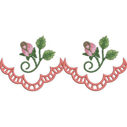 8 Embroidery Design Continuous Arches With Flowers