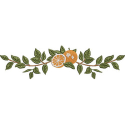 Embroidery Design Orange Tree Branch 22 Cm