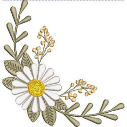 Embroidery Design Daisy Corner 13 Cm