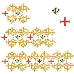 5 Embroidery Designs Continuous Cross And Nail Edges