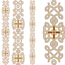 2 Embroidery Designs Continuous Decorated Cross