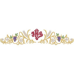Embroidery Design Wheat Of Wheat And Grape With Ihs