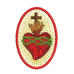 Embroidery Design Sacred Heart 6 Cm Patch