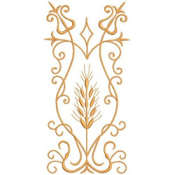 Embroidery Design Arabesques With Vertical Wheat