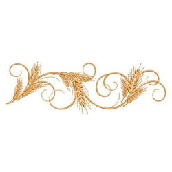 Embroidery Design Horizontal Wheat Arabesques