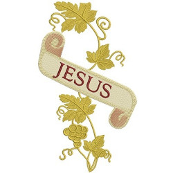 Embroidery Design Jesus Wheat And Grapes