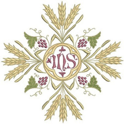 Embroidery Design Jhs Wheat And Grapes 19 Cm