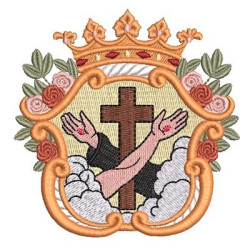 Matriz De Bordado Escudo Abraço Franciscano 1