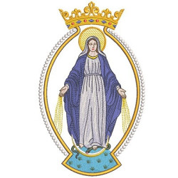 Embroidery Design Medal Our Lady Of Grace 4