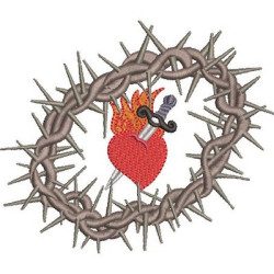 Embroidery Design Crown Of Thorns Immaculate Heart Of Mary