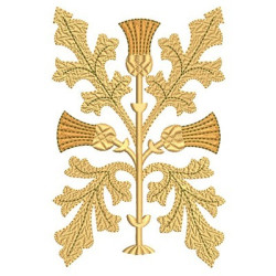 Embroidery Design Golden Embroidery Leaf 1