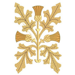 Embroidery Design Golden Embroidery Leaf 2