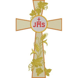 Embroidery Design 48 Cm Cross With Wheats