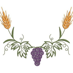 Embroidery Design Wheat And Grape With 20 Cm