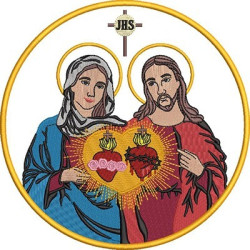 Matriz De Bordado Jesus E Maria Sagrado E Imaculado Coração