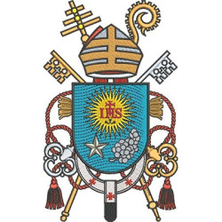 Embroidery Design Shield Of His Holiness Pope Francis 20 Cm
