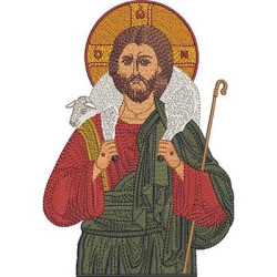 Embroidery Design Jesus Good Byzantine Shepherd 18 Cm