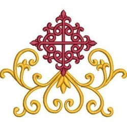 Embroidery Design Cross With Arabesques 2