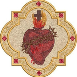 Embroidery Design Sacred Heart Of Jesus Applied Frame