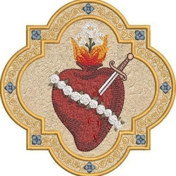 Embroidery Design Immaculate Heart Of Mary Applied Frame