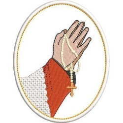 Matriz De Bordado Simples Medalha Mãos De Coroinha