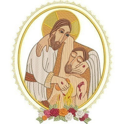 Embroidery Design Jesus Good Samaritan Medal