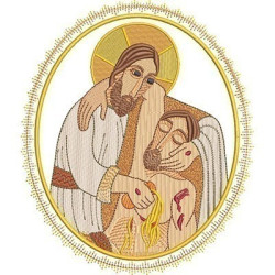 Embroidery Design Jesus Good Samaritan Medal 2