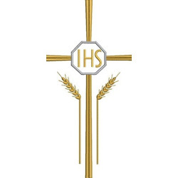Embroidery Design Ihs Cross With 25 Cm