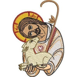Embroidery Design Jesus Good Byzantine Shepherd 9 Cm