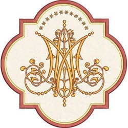 Embroidery Design Marian Symbol In The Applied Frame