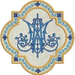 Embroidery Design Marian Symbol In The Applied Frame 2