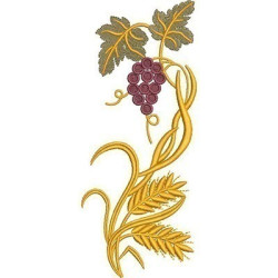 Embroidery Design Grapes And Wheat 19 Cm
