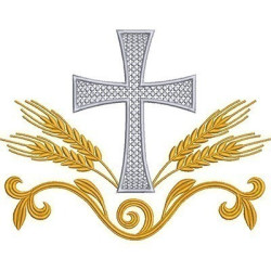 Embroidery Design Cross With Wheat