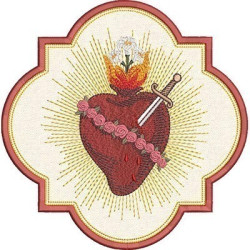 Embroidery Design Frame Applied Immaculate Heart Of Mary