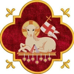 Embroidery Design Lamb In Applied Frame 20 Cm