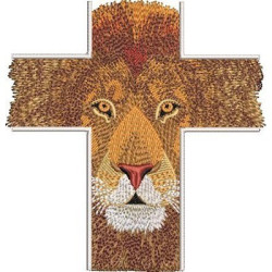 Embroidery Design Cross In Lion Format