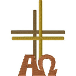 Embroidery Design Alpha And Omega Cross