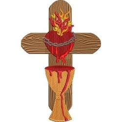 Embroidery Design Cross Sacred Heart Of Jesus 3