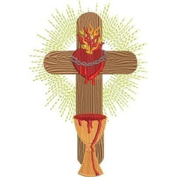 Embroidery Design Cross Sacred Heart Of Jesus 4